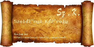 Szelényi Károly névjegykártya