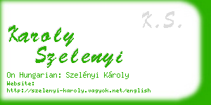 karoly szelenyi business card
