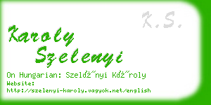 karoly szelenyi business card